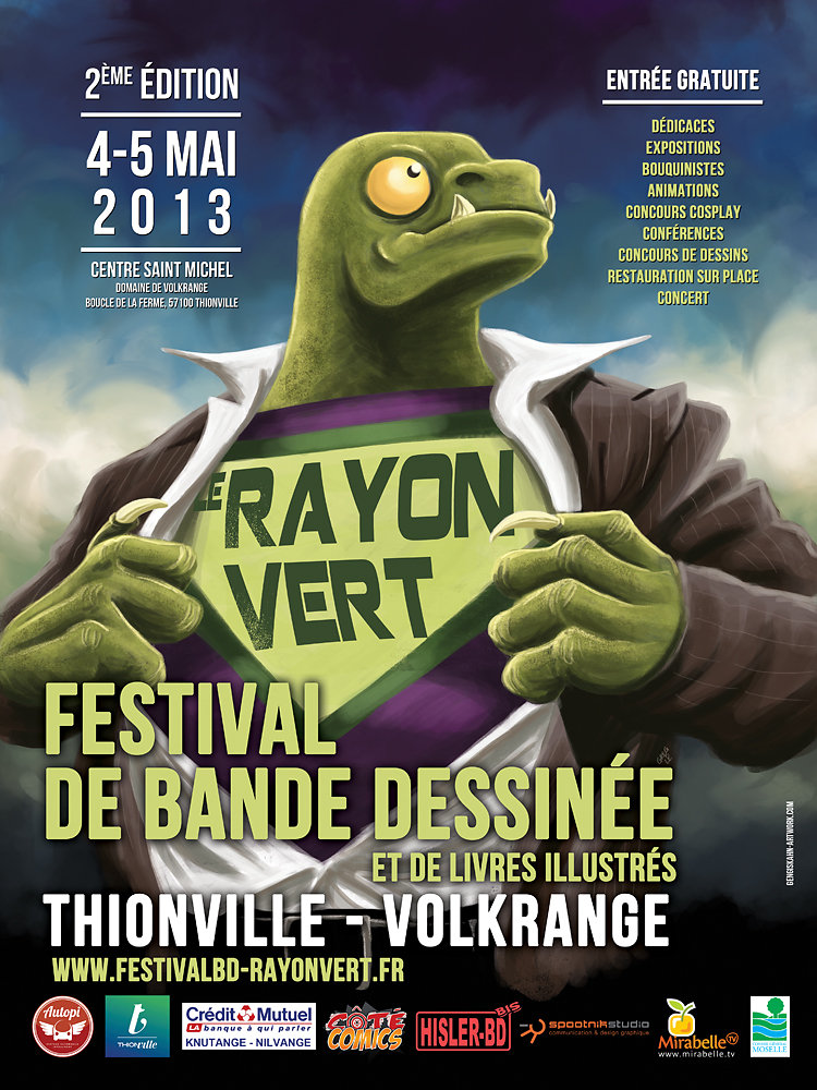 Affiche festival BD "le Rayon Vert" 2013.